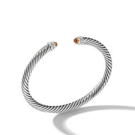 Cable Classics Bracelet in Sterling Silver with Citrine and Pave Diamonds