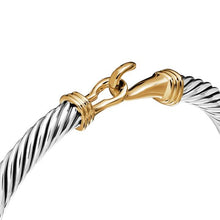 Load image into Gallery viewer, Buckle Classic Cable Bracelet in Sterling Silver with 14K Yellow Gold, 5mm
