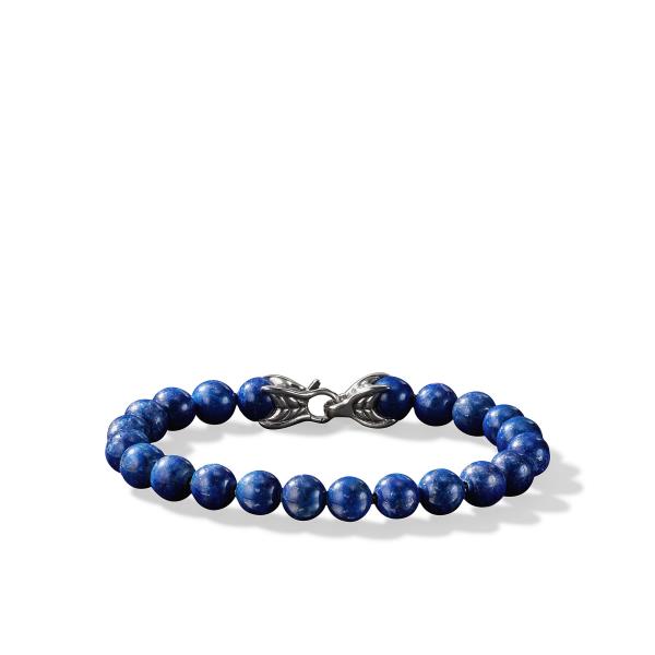 Spiritual Beads Bracelet in Sterling Silver with Lapis