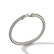Buckle Classic Cable Bracelet in Sterling Silver with 18K Yellow Gold, 5mm
