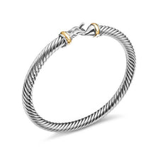 Load image into Gallery viewer, Buckle Classic Cable Bracelet in Sterling Silver with 18K Yellow Gold, 5mm
