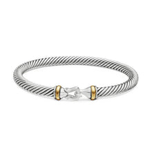 Load image into Gallery viewer, Buckle Classic Cable Bracelet in Sterling Silver with 18K Yellow Gold, 5mm
