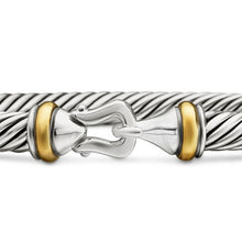 Load image into Gallery viewer, Buckle Classic Cable Bracelet in Sterling Silver with 18K Yellow Gold, 5mm
