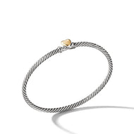 Cable Collectibles Heart Bracelet in Sterling Silver with 18K Yellow Gold