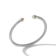 Classic Cable Bracelet in Sterling Silver with 18K Yellow Gold, 4mm
