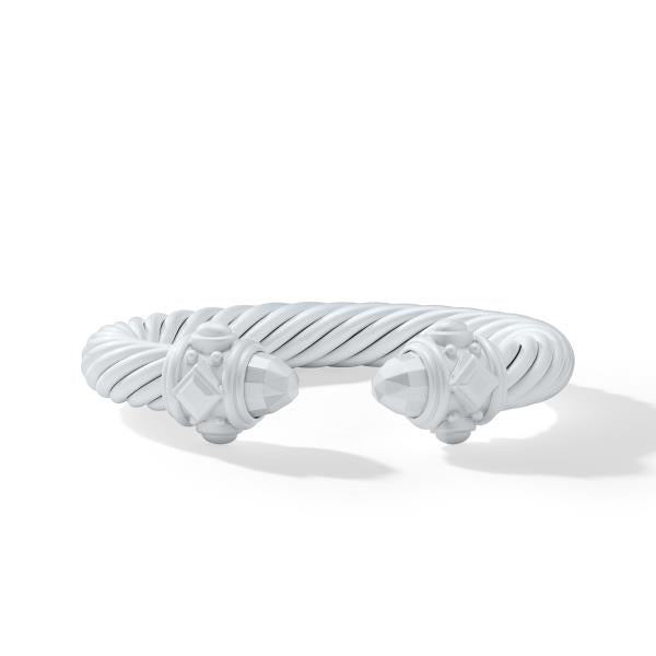 Renaissance Classic Cable Bracelet in Metallic White Aluminum, 10mm