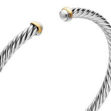 Load image into Gallery viewer, Cable Flex Bracelet in Sterling Silver with 14K Yellow Gold, 4mm

