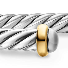Load image into Gallery viewer, Cable Flex Bracelet in Sterling Silver with 14K Yellow Gold, 4mm
