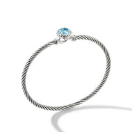 Petite Chatelaine Bracelet in Sterling Silver with Blue Topaz