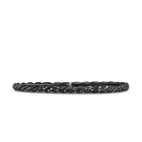 Bold Crossover Three Row Cuff Bracelet in Sterling Silver, 19mm