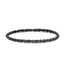 Load image into Gallery viewer, Bold Crossover Three Row Cuff Bracelet in Sterling Silver, 19mm
