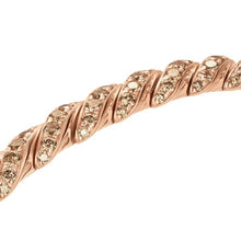 Load image into Gallery viewer, Sculpted Cable Flex Bracelet in 18K Rose Gold with Cognac Diamonds, 5mm
