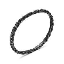 Load image into Gallery viewer, Sculpted Cable Flex Bracelet in 18K White Gold with Black Rhodium and Black Diamonds, 5mm
