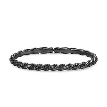 Load image into Gallery viewer, Sculpted Cable Flex Bracelet in 18K White Gold with Black Rhodium and Black Diamonds, 5mm
