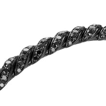 Load image into Gallery viewer, Sculpted Cable Flex Bracelet in 18K White Gold with Black Rhodium and Black Diamonds, 5mm
