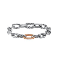 DY Madison Chain Bracelet in Sterling Silver with 18K Rose Gold