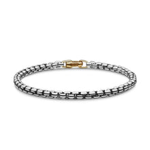 Load image into Gallery viewer, DY Bel Aire Box Chain Bracelet in Sterling Silver with 14K Yellow Gold, 4mm
