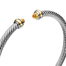 Load image into Gallery viewer, Classic Cable Bracelet in Sterling Silver with 18K Yellow Gold and Citrine, 4mm
