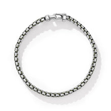 Load image into Gallery viewer, Woven Box Chain Bracelet in Sterling Silver with Green Nylon, 10mm
