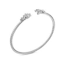 Load image into Gallery viewer, Petite Starburst Cable Flex  Bracelet in Sterling Silver with Diamonds, 2.6mm
