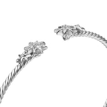 Load image into Gallery viewer, Petite Starburst Cable Flex  Bracelet in Sterling Silver with Diamonds, 2.6mm
