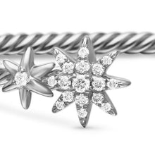 Load image into Gallery viewer, Petite Starburst Cable Flex  Bracelet in Sterling Silver with Diamonds, 2.6mm
