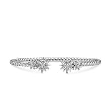 Load image into Gallery viewer, Starburst Cable Bracelet in Sterling Silver with Diamonds, 3.5mm
