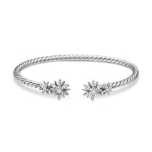 Load image into Gallery viewer, Starburst Cable Bracelet in Sterling Silver with Diamonds, 3.5mm
