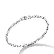 Load image into Gallery viewer, Buckle Classic Cable Bracelet in Sterling Silver with Diamonds, 3mm

