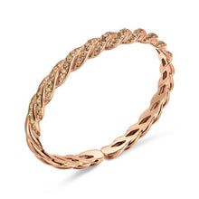 Load image into Gallery viewer, Sculpted Cable Flex Bracelet in 18K Rose Gold with Cognac Diamonds, 7.8mm
