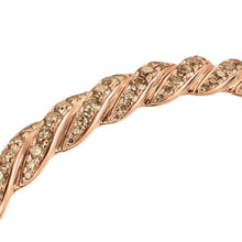 Load image into Gallery viewer, Sculpted Cable Flex Bracelet in 18K Rose Gold with Cognac Diamonds, 7.8mm
