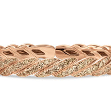 Load image into Gallery viewer, Sculpted Cable Flex Bracelet in 18K Rose Gold with Cognac Diamonds, 7.8mm
