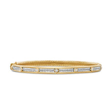 Load image into Gallery viewer, Modern Renaissance Bangle Bracelet in 18K Yellow Gold with Full Pave Diamonds, 4.5mm
