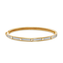 Load image into Gallery viewer, Modern Renaissance Bangle Bracelet in 18K Yellow Gold with Full Pave Diamonds, 4.5mm
