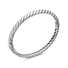Load image into Gallery viewer, Sculpted Cable Bangle Bracelet in Sterling Silver, 7mm
