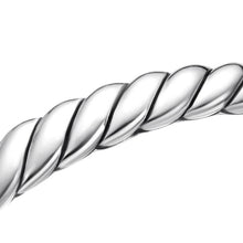 Load image into Gallery viewer, Sculpted Cable Bangle Bracelet in Sterling Silver, 7mm
