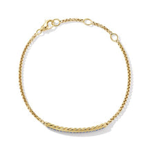 Load image into Gallery viewer, Petite Pave Bar Bracelet in 18K Yellow Gold with Blue Sapphires, 1.7mm
