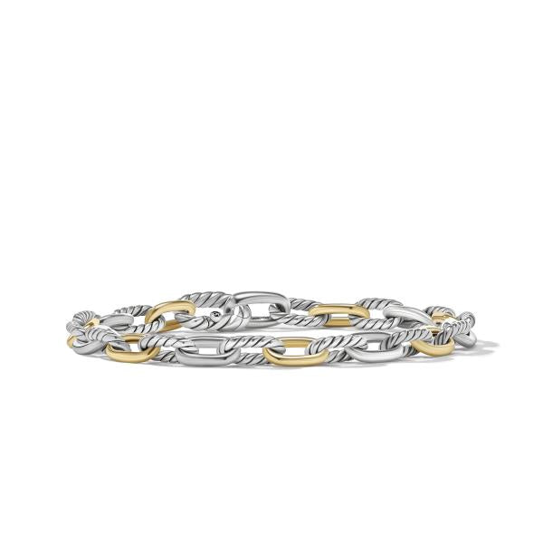 DY Madison Chain Bracelet in Sterling Silver with 18K Yellow Gold, 5.5mm