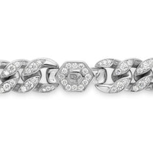 Load image into Gallery viewer, Curb Chain Bracelet in Sterling Silver with Diamonds
