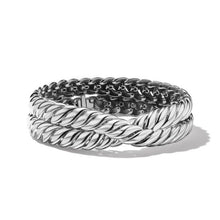 Load image into Gallery viewer, Sculpted Cable Double Wrap Bracelet in Sterling Silver
