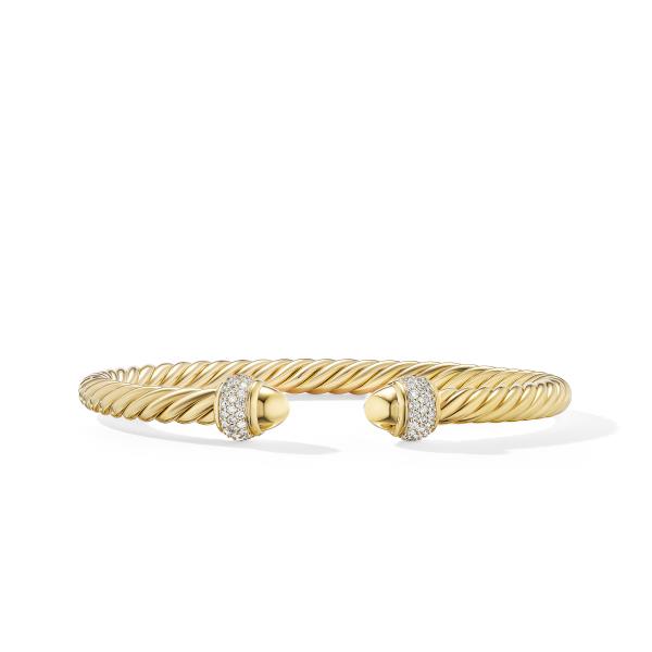 Cable Bracelet in 18K Yellow Gold with Diamonds