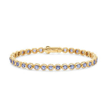 Load image into Gallery viewer, Bezel Set Tennis Bracelet in 18K Yellow Gold with Tanzanite, 4.7mm
