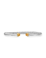 Load image into Gallery viewer, Cable Flex Bracelet in Sterling Silver with 14K Yellow Gold and Citrine, 4mm
