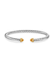 Load image into Gallery viewer, Cable Flex Bracelet in Sterling Silver with 14K Yellow Gold and Citrine, 4mm
