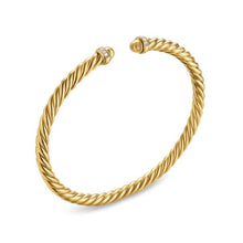 Load image into Gallery viewer, Cablespira Flex Bracelet in 18K Yellow Gold with Gold Domes and Diamonds, 4mm
