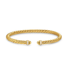 Load image into Gallery viewer, Cablespira Flex Bracelet in 18K Yellow Gold with Gold Domes and Diamonds, 4mm
