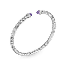 Load image into Gallery viewer, Cablespira Flex Bracelet in Sterling Silver with Amethyst and Diamonds, 4mm
