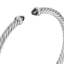 Load image into Gallery viewer, Cablespira Flex Bracelet in Sterling Silver with Black Onyx and Diamonds, 4mm
