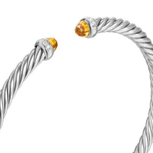 Load image into Gallery viewer, Cablespira Flex Bracelet in Sterling Silver with Citrine and Diamonds, 4mm
