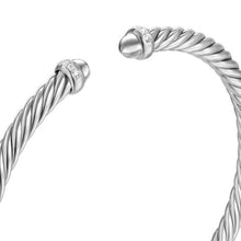 Load image into Gallery viewer, Cablespira Flex Bracelet in Sterling Silver with Diamonds, 4mm
